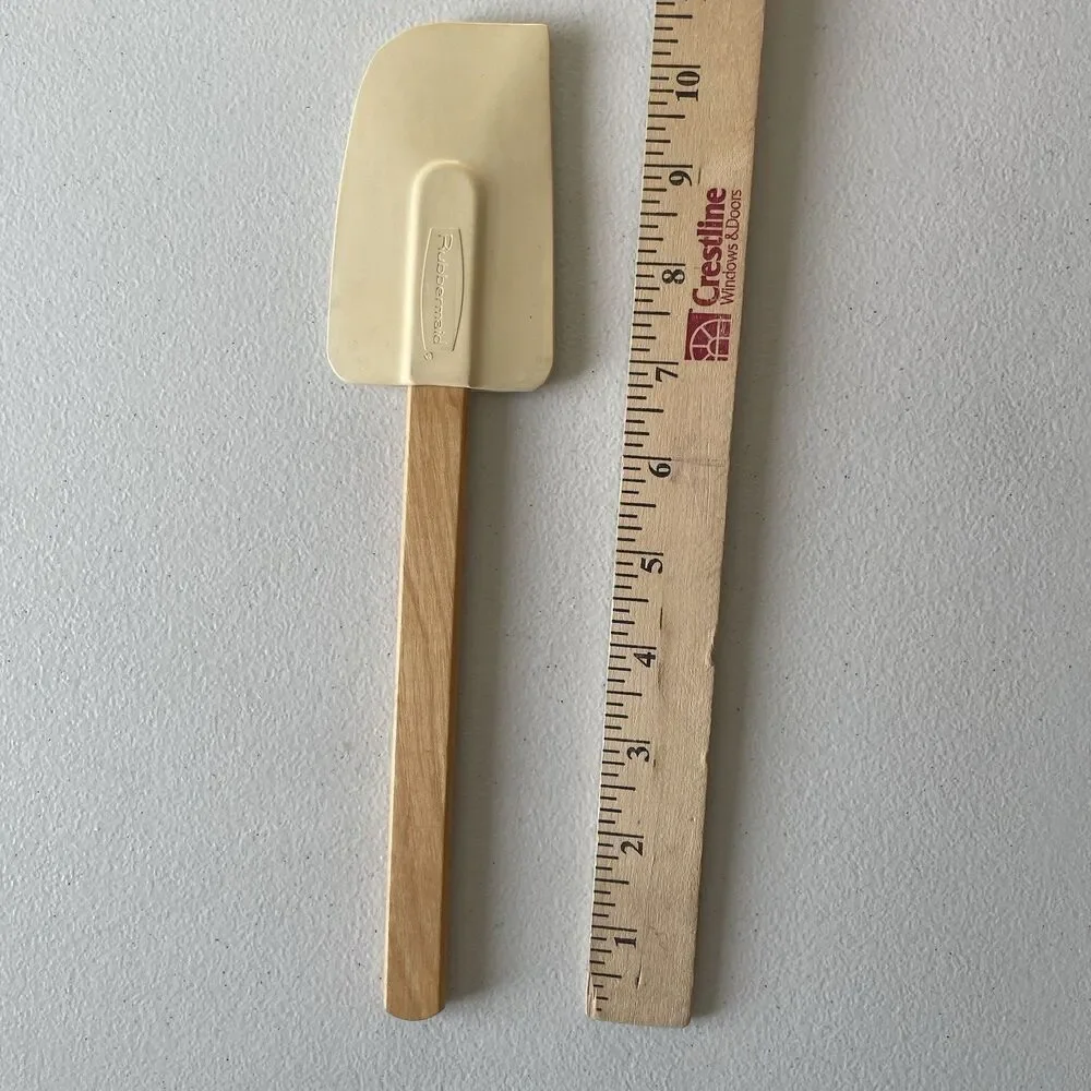 Rubbermaid Vintage Spatula Wood Handle Rubber No. 1902 1980 Kitchen Utensil 11